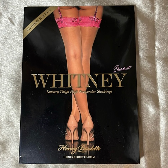 Honey Birdette Accessories - Honey Birdette Sherbet Whitney Thigh High Suspender Stockings